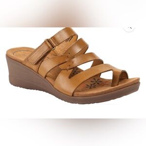 Baretraps Brown Cushioned Strappy Theanna Wedge Sandal New 11W